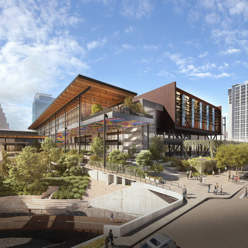Austin Convention Center Redevelopment — aerial rendering