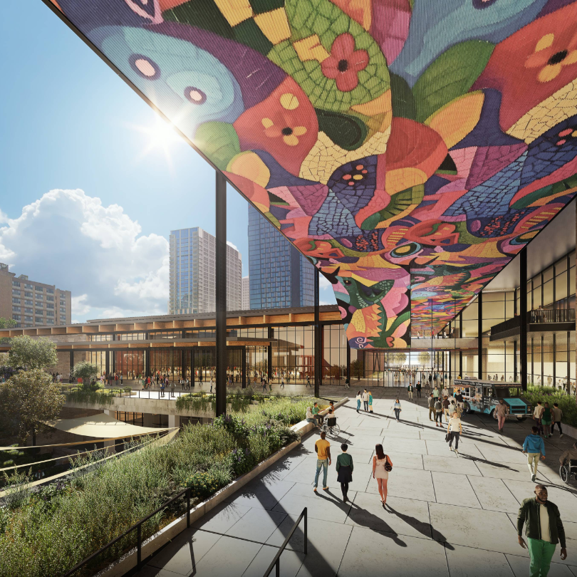 Austin Convention Center Redevelopment — outdoor plaza rendering