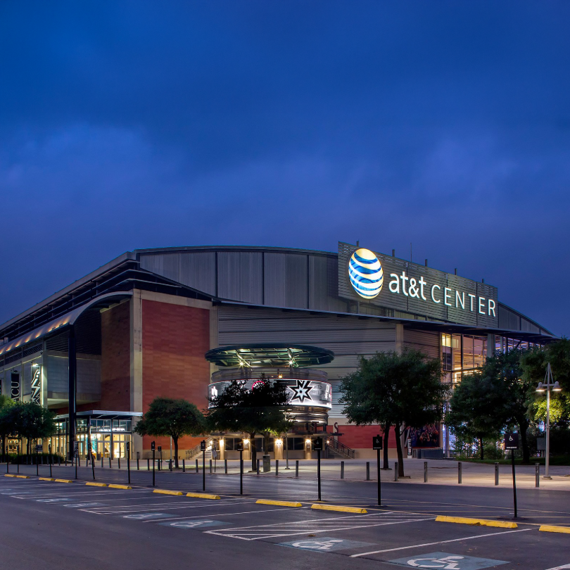 AT&T Center exterior at dusk