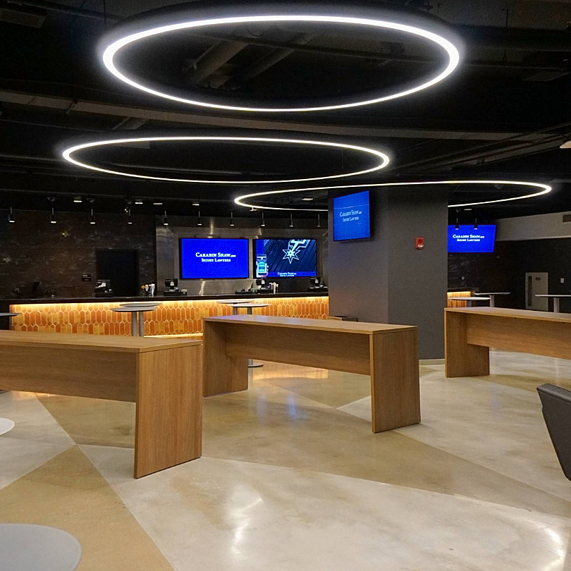AT&T Center — premium club lounge with ring lighting